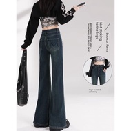 seluar slack wanita seluar jeans perempuan seluar bootcut woman Autumn/Winter Plus Size High-Waist F