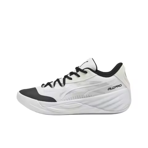 PUMA All Pro Nitro Coverage Rebound Low top Basketball Shoes Men's White Black 313068-01