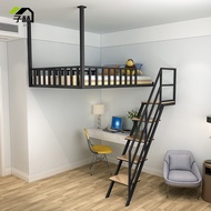 Loft Duplex Attic Elevated Bed Second Floor Hanging Iron Bed Small Apartment Space-Saving Apartment Hanging Bed Hammock