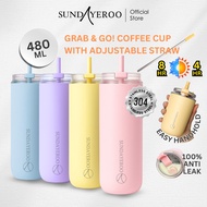 SUNDAYEROO 480ML Coffee Cup Tahan Panas Sejuk Mug Coffee Leak Proof Tumbler Thermos Cup 304 Stainles