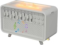 White Noise Sound System, Bluetooth Wireless Speaker for Travel, Portable Echo Flame Diffuser with 8