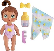 Baby Alive Shampoo Snuggle Sophia Sparkle Brown Hair 11 Inch Water Baby Doll Playset, Toys for 3 Yea