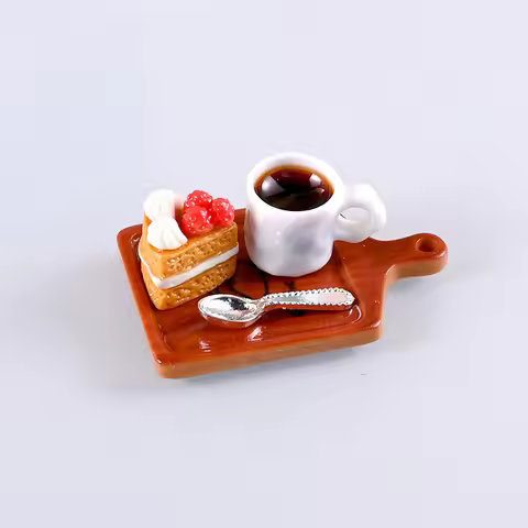 6pcs/Set Miniature Resin Coffee Cup Model Simulates Food And Beverage Home Tableware Decoration 1:12