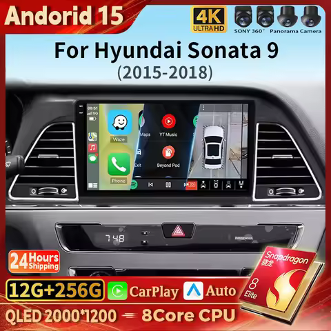 Android 15 Carplay Auto WIFI+4G Car Radio Multimedia Player For Hyundai Sonata 7 LF 9 2015-2017 Auto
