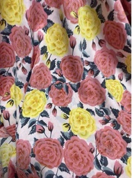 2m vải lụa mango hoa mềm may áo dài đầm váy khổ 1m5 (M7)