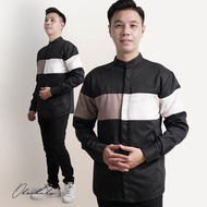 PUTIH KATUN KEMEJA Koko Shirt Casual Shirt Men's Eid Shirt Embroidery Combination Teenagers J9C9 Men