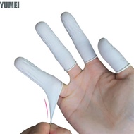 YUMEI 300pcs Disposable Finger Cots, Powder Free Non-Slip Latex Finger Protectors, Protective Milk W