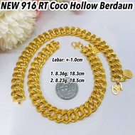 NEW GOLD 916 Bracelet Rantai Tangan Coco Hollow 9g 10g 190126 #SH33