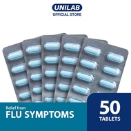 Unilab Bioflu 50 Tablets - Medicine for Relief of Flu and other symptoms like Fever, Headache, Sore 