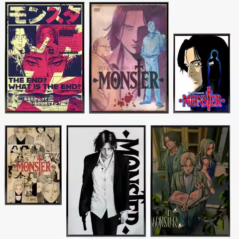 1PC N-Naoki Urasawa S Monster Anime Classic Vintage Poster Paper Print Home Living Room Bedroom Entr
