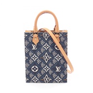 【二手】LOUIS VUITTONPetite Sac Plat 手提包 Since 1854 M80288 藍色帆布皮革 SINCE1854 Petite Sac Plat 女士
