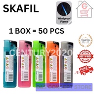 SKAFIL Lighter Refillable Gas Lighter Windproof Flame Colourful 1box