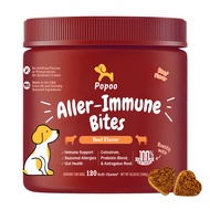 Popoo Aller-Immune Bites for Dogs Seasonal Allergies Dog Chews Food Supplements อาหารเสริมสุนัข ผิว