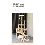 Cat Bed/Cat Tree/Wooden Climbing Condo/Play House Scratcher Tower in Wooden+Fabric/Rumah Kucing/Mainan Kucing/猫梯/猫架