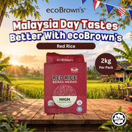ecoBrown’s Red Rice 2kg | Premium Wholegrain Red Rice | High Fibre Healthy Rice | Low GI Natural Ric