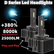 2PCS D1S D3S LED Canbus Car Headlight Bulbs D2S D2R D1R D4S D5S D8S Turbo Auto Lamp 8000K 32000LM 70
