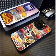 Phone Case For iPhone 16E 11 15 16 Pro Max Plus cover Fashion  McQueen 95 Cars Hard Matte Laser IMD