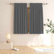 Blackout Langsir Rod Pocket Short Curtain Living Room Darkening Curtains Bedroom Thermal Curtain Soft Shading Window Panels for Home Kitchen Bathroom Triple Weave Curtains