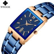 0 WWOOR 2024 Fashion Mens Watches Top Brand Wrist Watch Quartz Square Waterproof Geneva Design Me