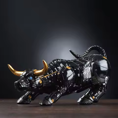 Vilead 20cm The Miami Bitcoin Bull Model Statue Robot Sculpture Office Desk Home Decoration Coins Ba