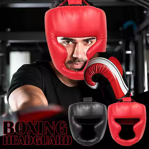 Full-covered Pu Boxing Helmet Kids Adults Muay Thai Equipment Headgear Guard Training Taekwondo Head