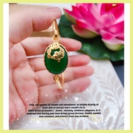 ∨ ✸ ➪ lucky charm jade stone and Thailand gold bangle for women (BBE)