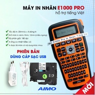 Máy in nhãn cầm tay E1000 PRO Bản Tiếng Việt I Có Adapter typeC USB I Tặng kèm 1 cuộn nhãn 12mm