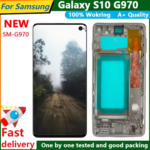 Super AMOLED Display For Samsung Galaxy S10 G970 G970F G9700 Touch Screen Digitizer with Frame LCD R