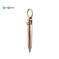 Brass Quick Release Writing Pen Keychain Business Ballpoint Pen Student Office Stationery Brass