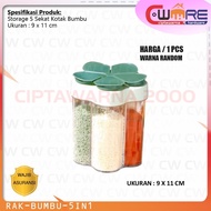 Minimalist 5-Section Multipurpose Kitchen Spice Powder Container Box - Cw
