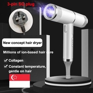 Anion Hair Dryer Professional Powerful Light Hair Dryer Fast Dry 3 in 1 Blue Ray Electric Bladeless 