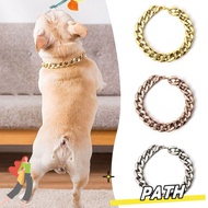 PA-HOME Chain Dog Collar, Chain Collar Cat Dog Gold Necklace Pet Necklace, Fashion Adjustable Gold C