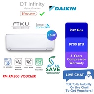 SAVE 3.0 Daikin 1HP 1.0HP FTKU Series Deluxe Inverter R32 Gas Air Condtioner FTKU28B Inverter Aircond Penghawa Dingin 冷气