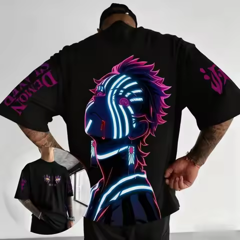 Demon Slayer Blade Komatsu Anime T-shirt Men's Harajuku Style Male and Female Manga Enthusiasts Y2K