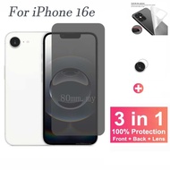 3 in 1 Film iPhone 16e SE 2025 Privacy Screen Protector for iPhone 16e 16 15 14 13 12 11 Pro Max 16 