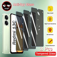 3Pcs Privacy Tempered Glass For Xiaomi Redmi Note 13C 13 12 12T 11 10 Pro Plus 12S 11S 10S Anti-spy Cover Screen Protector Glass