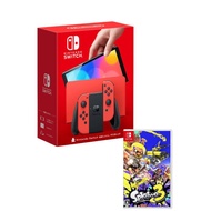 Nintendo Switch 主機 瑪利歐亮麗紅 (OLED版)+斯普拉遁 3 中文版