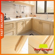 (Wood) Natural Wood Texture Extra Thick Kitchen Cabinet Wallpaper Furniture Renovation Waterproof Wa