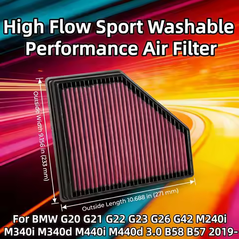 For BMW G20 G21 G22 G23 G26 G42 M240i M340i M340d M440i M440d 3.0 B58 B57 2019- High Flow Sport Wash