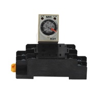 Timer hẹn giờ H3Y-2 relay mini thời gian công tắc hẹn giờ 8 chân điện áp 24VDC kèm chân đế PYF08A
