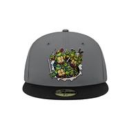 NEW ERA 59FIFTY 5950 Exclusive Custom Ninja Turtles Superhero Grey/Black Baseball Cap Full ⫷ ScrewCa