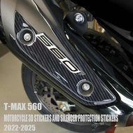 3D motorcycle stickers and muffler protection compatible with T-MAX 560 2022-2025