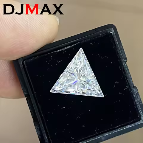 DJMAX 3-11mm Rare Triangle Cut Moissanite Loose Stones Real D Color Fat Triangle Trillion Shape Cert