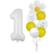Daisy flower number balloon package 9pcs