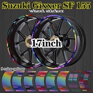 17inch Dazzle Color Wheel Sticker for Suzuki Gixxer SF 155 Motorcycle Rims Decorative Waterproof Vin