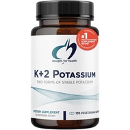 Designs for Health K+2 Potassium - 300mg Two Forms of Potassium - Potassium Bicarbonate + Glycinate 