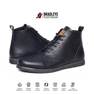 Bradleys Nagan Black - Men's Formal Semi-Boots Casual Leather Shoes Formal Work Shoes