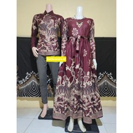KATUN Couple Batik Gamis Clothes, Prima Cotton Batik Kapelan Husband and Wife