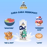 Captain Oat Milk Original Flavours 1-Litre Oat Milk - Lactose-Free Milk HALAL
