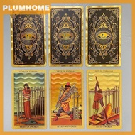 PLUMHOME Bộ bài Tarot vàng để làm việc với cuốn sách hướng dẫn tiên tri thẻ bói toán bói toán cổ điể